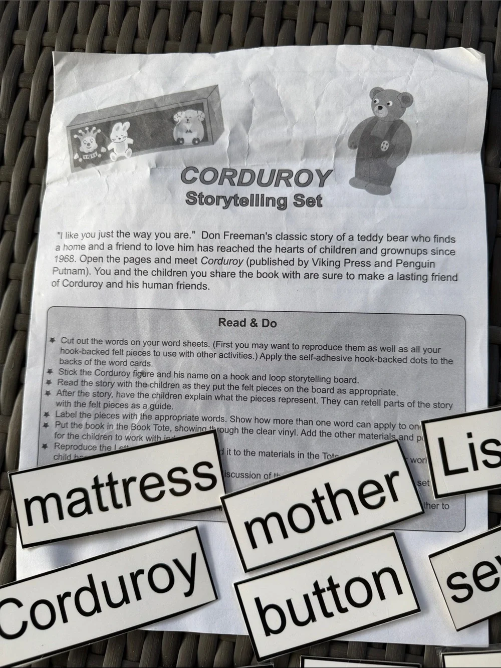 Corduroy Felt Activity- Blue